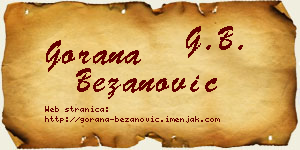 Gorana Bežanović vizit kartica